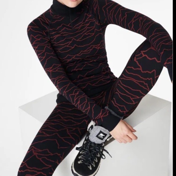 Sweaty Betty Seamless Ski Base Layer Set Leggings & Top Red Line Mountain✨ - Picture 2 of 5